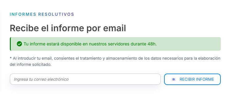 Cuadro de solicitud de informe